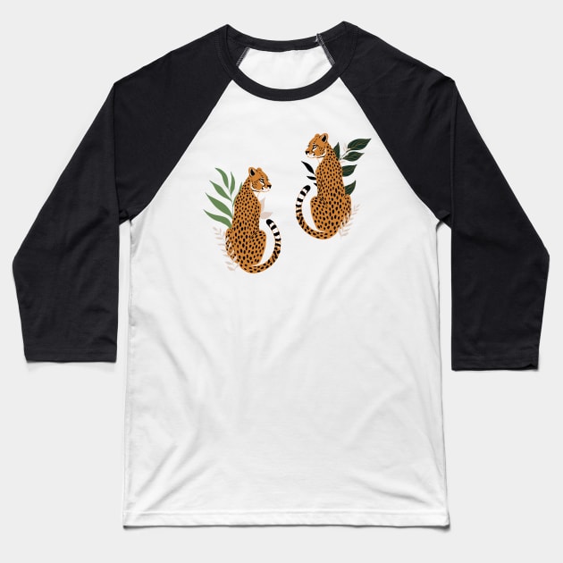 Wild Cheetahs - Spring Baseball T-Shirt by Serena Archetti